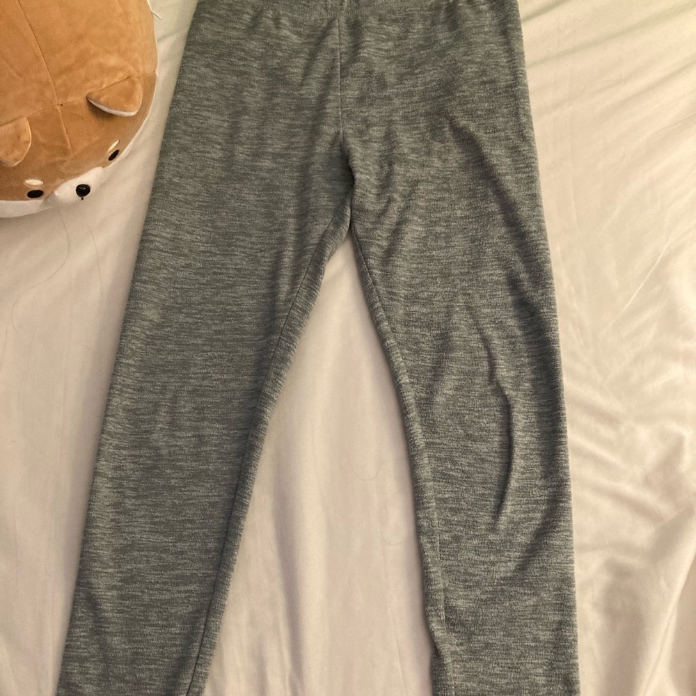 Fuzzy Grey Leggings for Kids